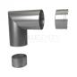 Preview: Verbinder 90 Grad für Holzhandlauf 42,4 mm Sharf Fitting mit Adapter Edelstahl V2A Holzhandlauf Holzadapter